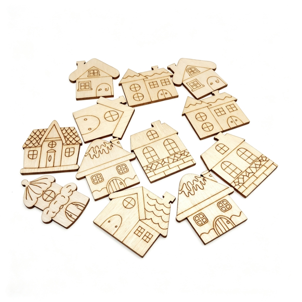 Christmas Craft Embellishment - Enfeites de Natal em madeira, 40mm
