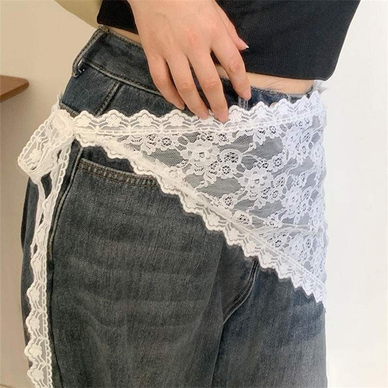 Lace Ribbon Trim - Saia Curta de Renda Triangular, Meia