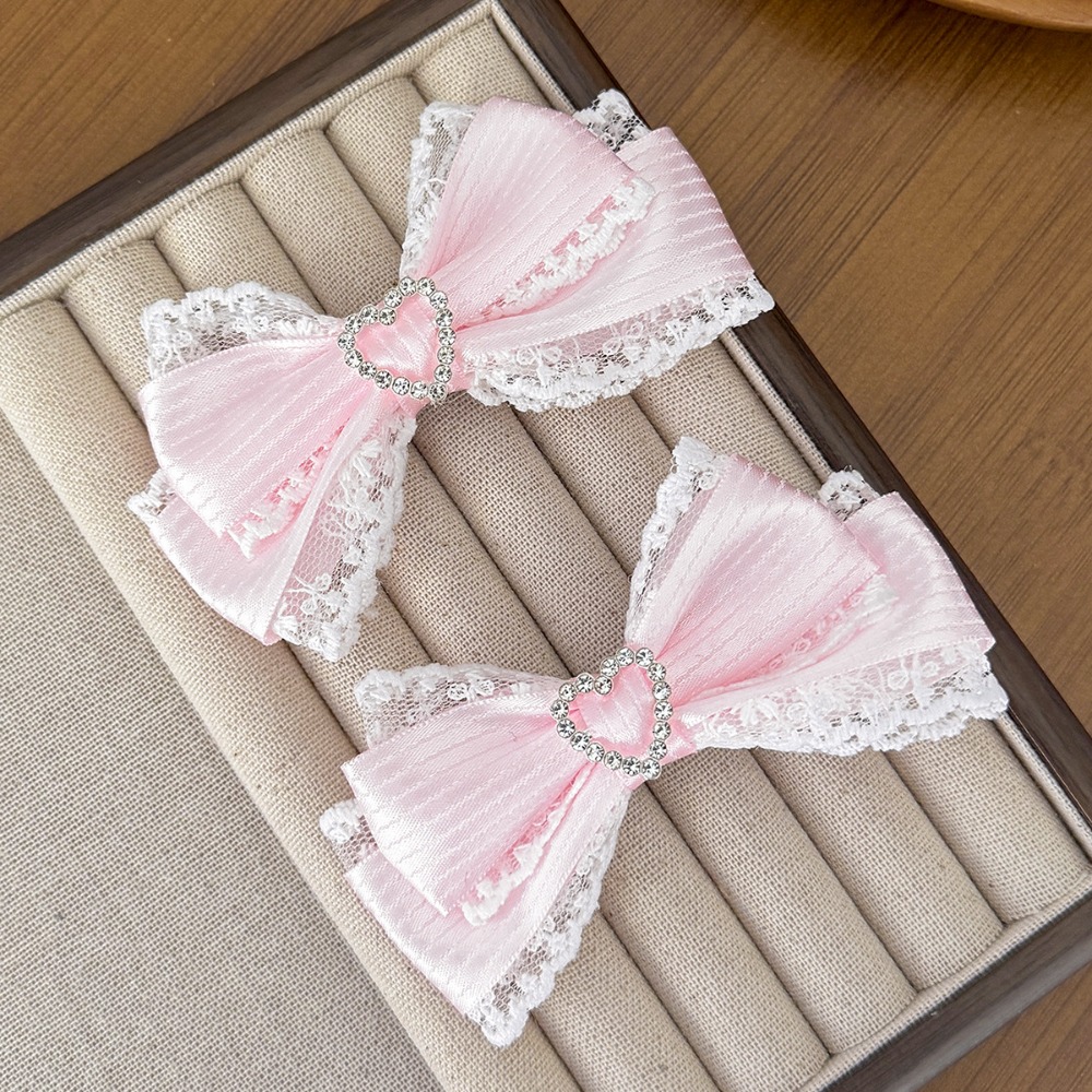 1 par de presilhas de cabelo c - Lace Ribbon Trim avaliação e preço