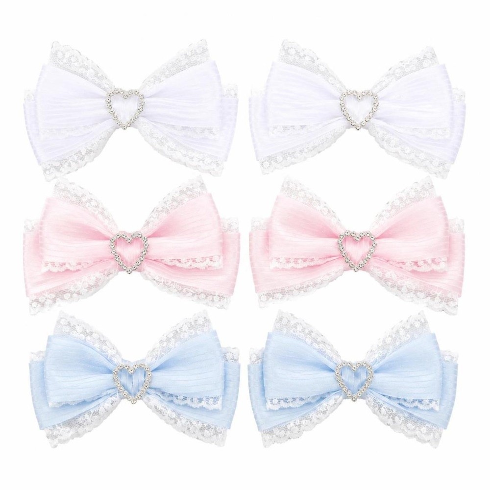 1 par de presilhas de cabelo c - Lace Ribbon Trim avaliação e preço