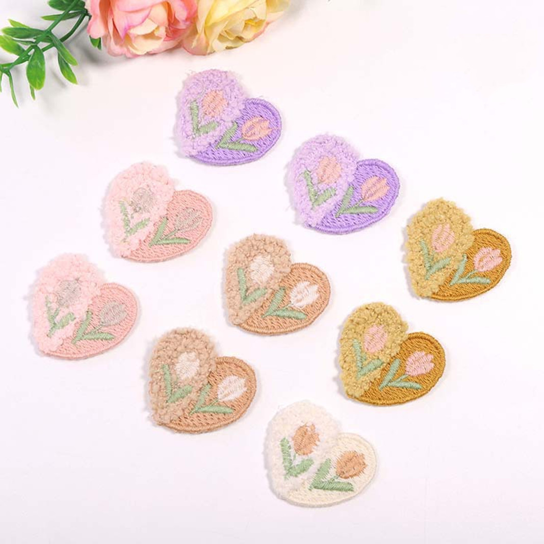 Lã Plush Love Flower Applique, - Applique Patch Flower avaliação e preço