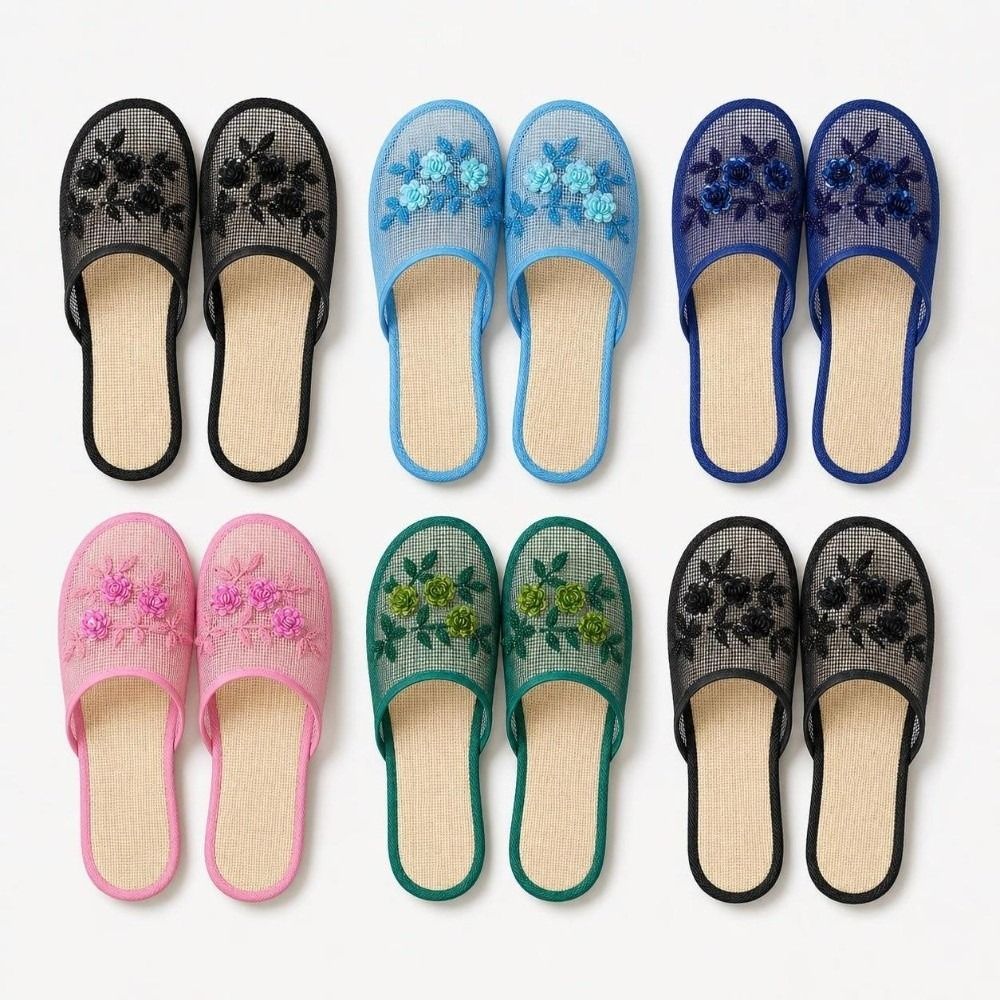 Sandálias Casuais de Malha com - Embroidery Embellishments avaliação e preço